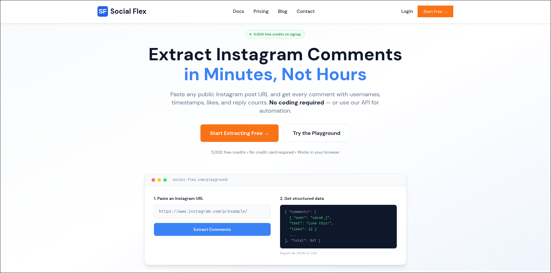 Social Flex - Instagram Comment Extraction Tool